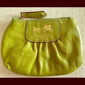 Lime Green Leather Coach Wallet